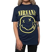 Amazon | [Nirvana] T Shirt イエロー Smile Band Logo 新しい